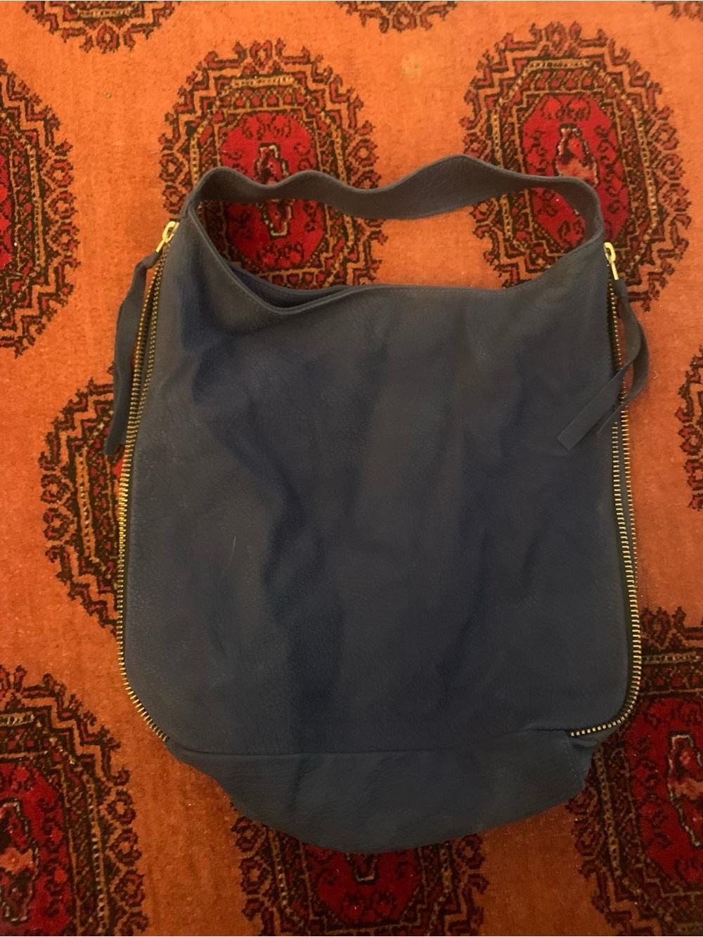 Brunswick & Co periwinkle blue suede bag - Picture 2 of 4